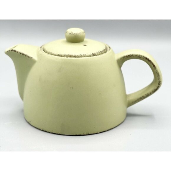 DesignPac Inc Green Stoneware Teapot Matte Finish Ceramic 4.5” Spring Decor - Picture 4 of 8